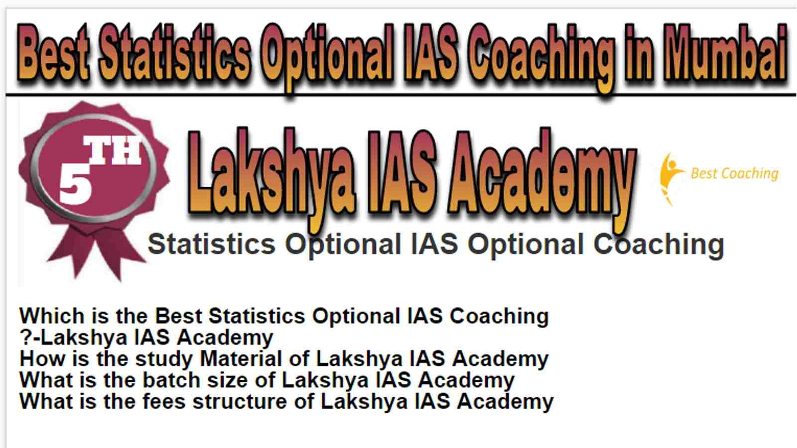 Rank 5 Best Statistics Optional IAS Coaching in Mumbai