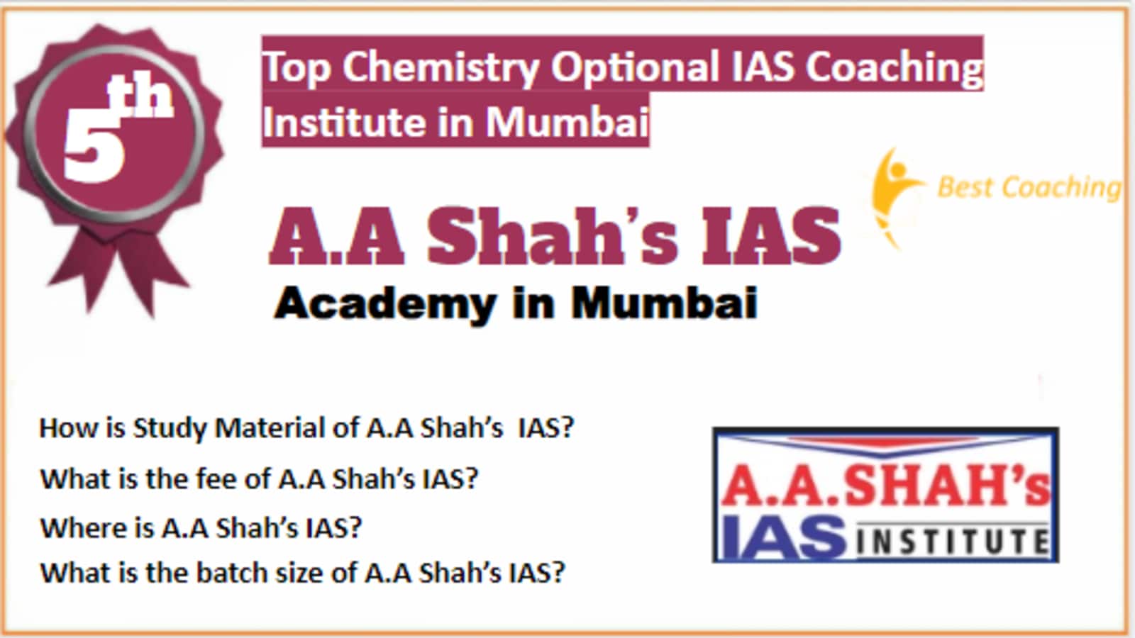 Rank 5 Best Chemistry Optional IAS Coaching in Mumbai