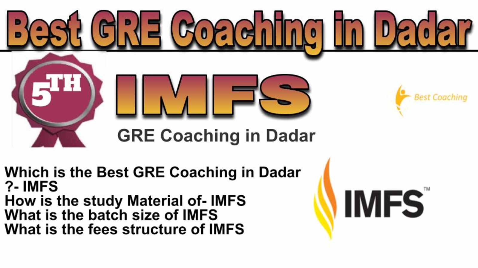 Rank 5 best GRE coaching in Dadar