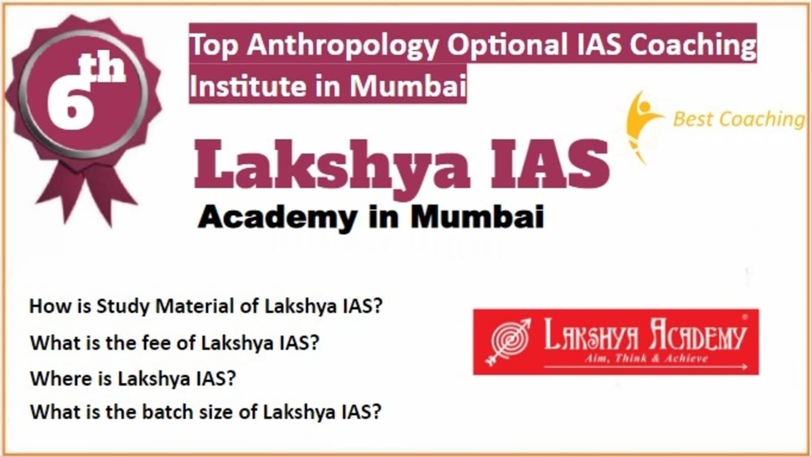 Rank 6 Best Anthropology Optional IAS Coaching in Mumbai