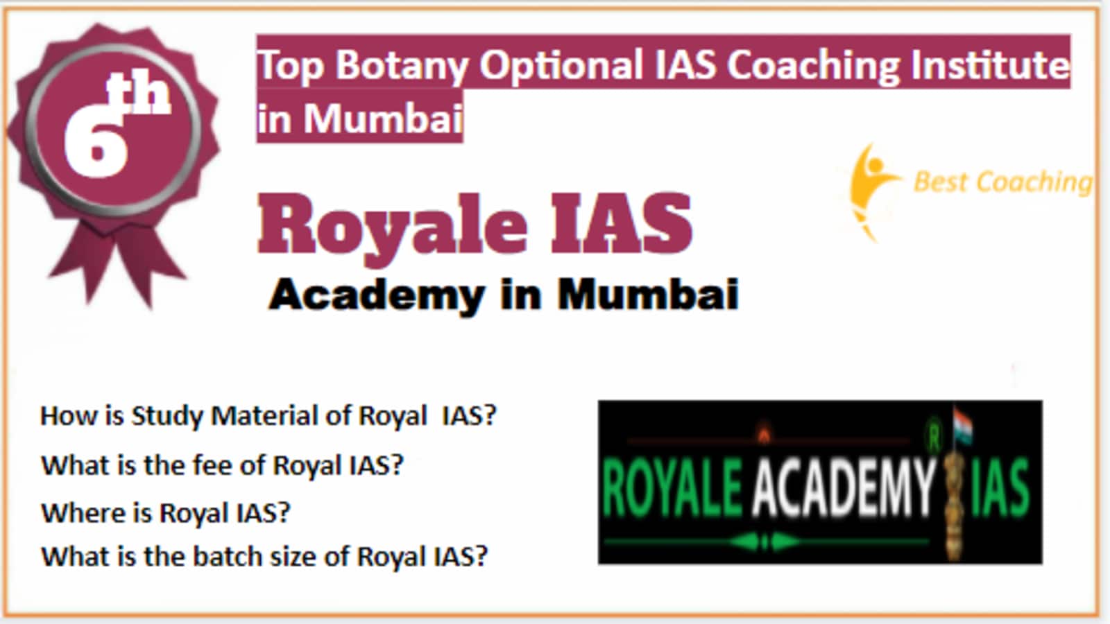 Rank 6 Best Botany Optional IAS Coaching in Mumbai