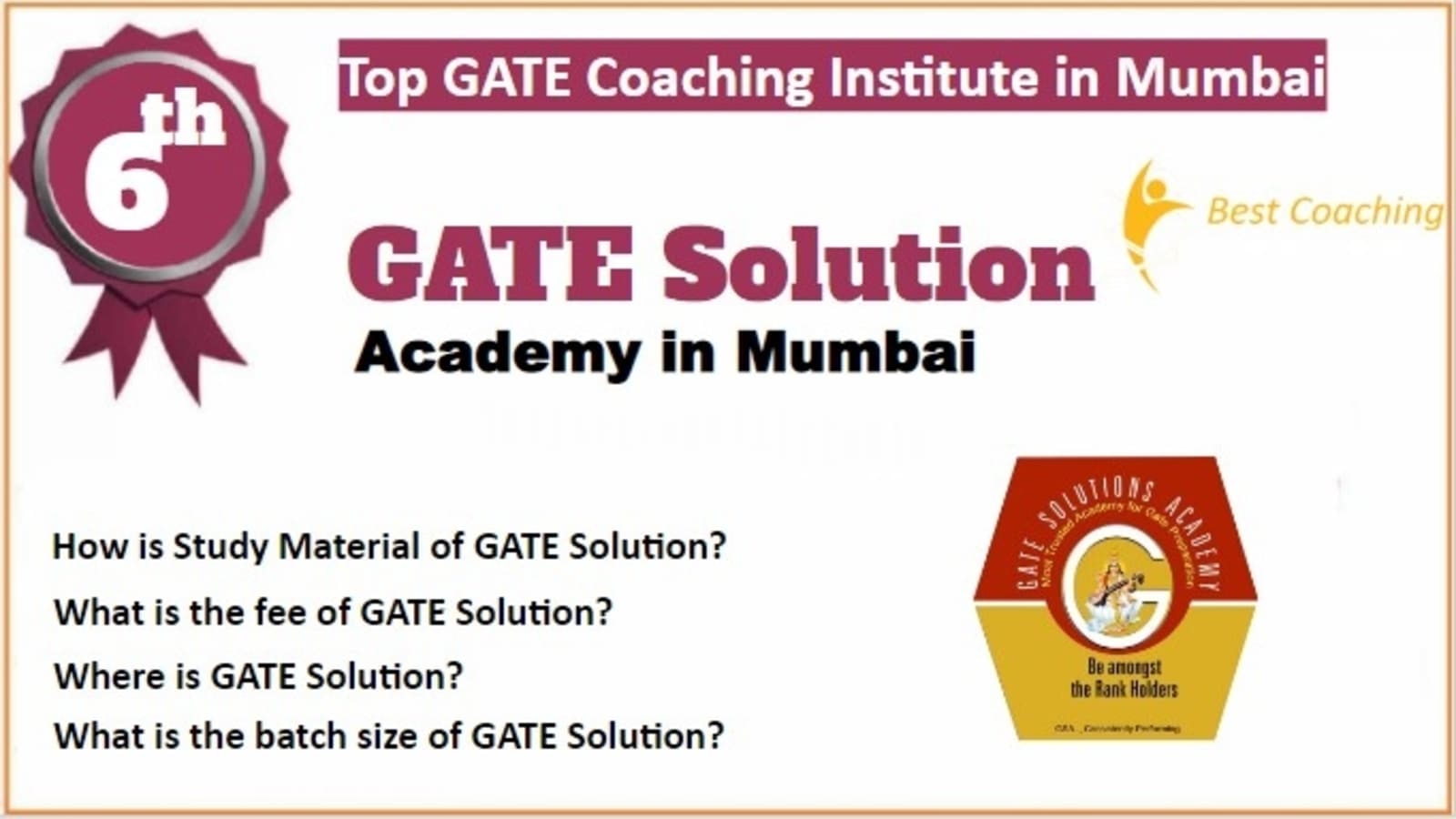 Rank 6 Best GATE Coaching in Mumbai