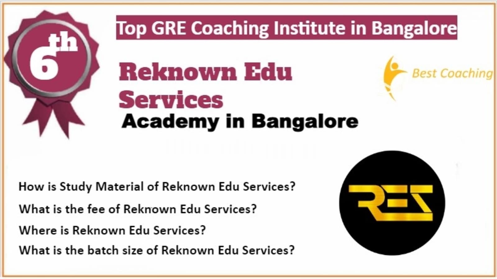 Rank 6 Best GRE Coaching in Bangalore