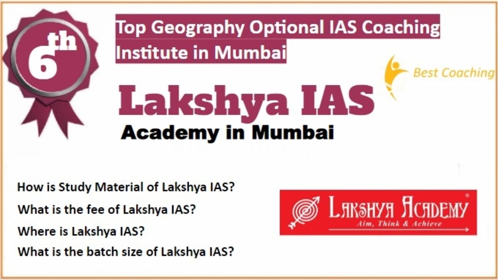 Rank 6 Best Geography Optional IAS Coaching in Mumbai