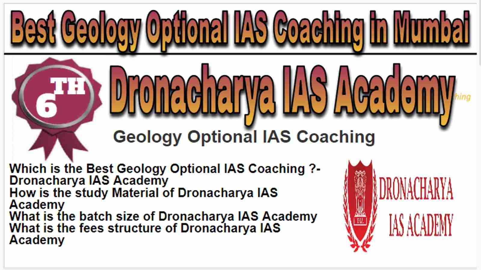 Rank 6 Best Geology Optional IAS Coaching in Mumbai