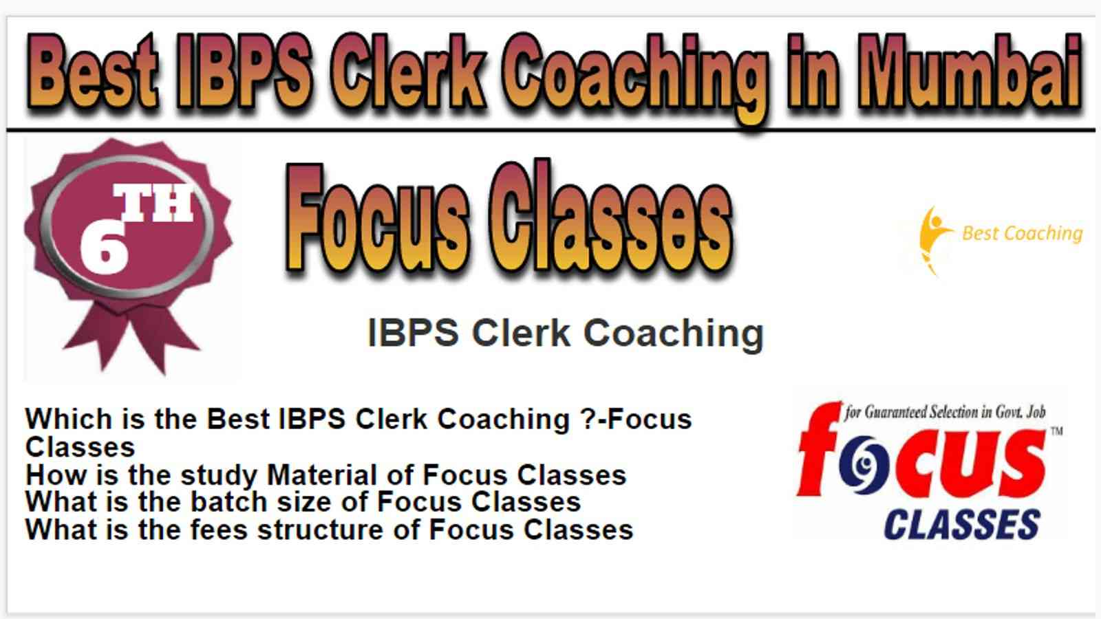 Rank 6 Best  IBPS Clerk Coaching in Mumbai