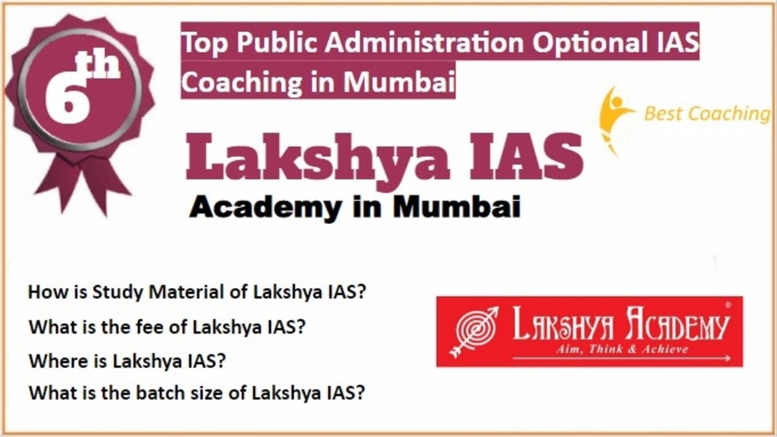 Rank 6 Best Public Administration Optional IAS Coaching in Mumbai