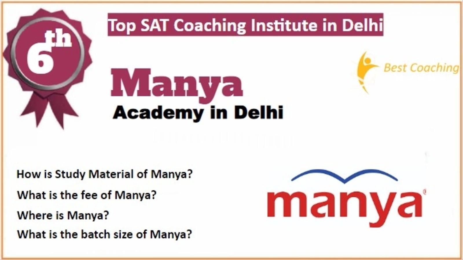 Rank 6 Best SAT Coaching in Delhi