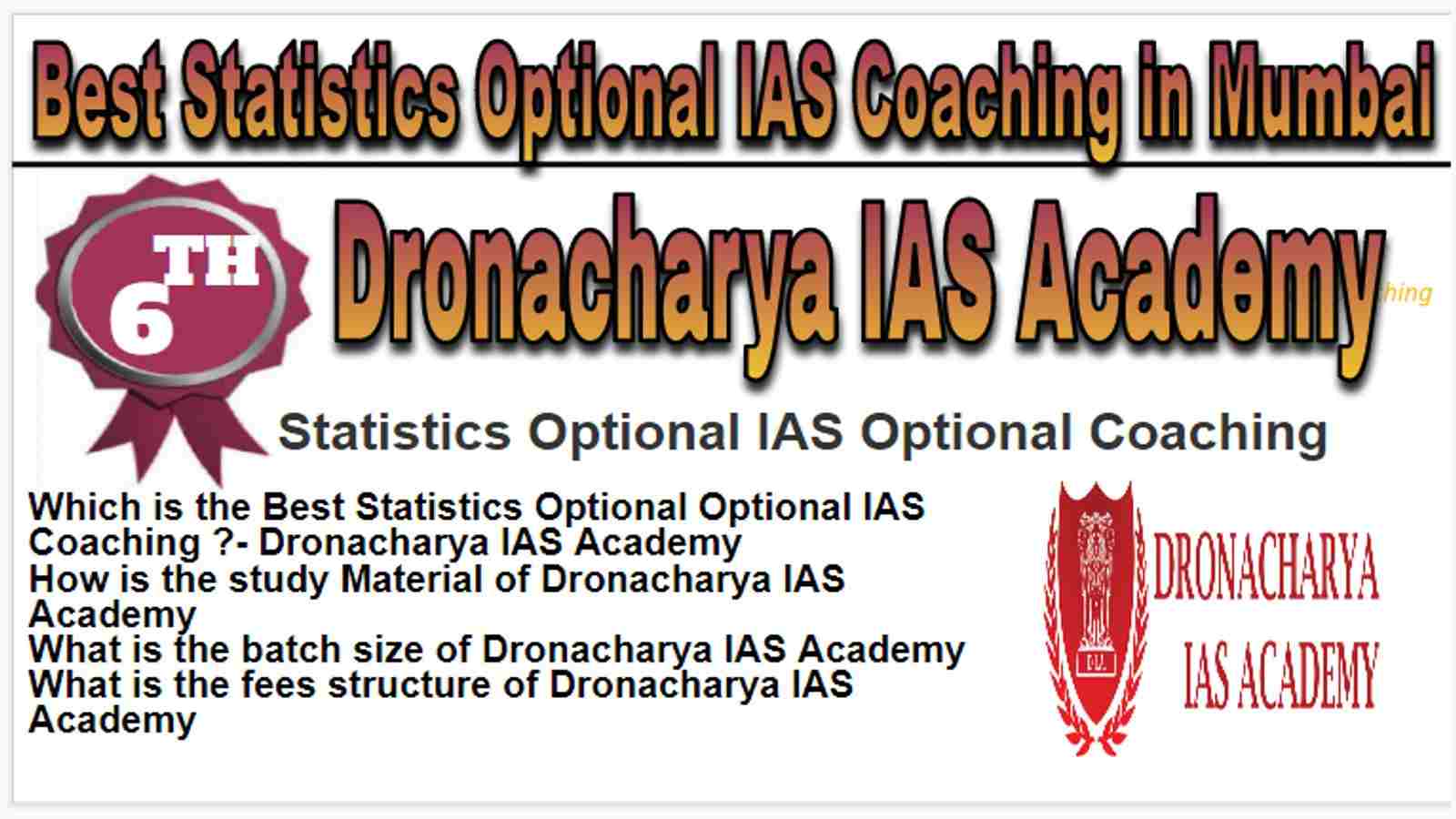Rank 6 Best Statistics Optional IAS Coaching in Mumbai