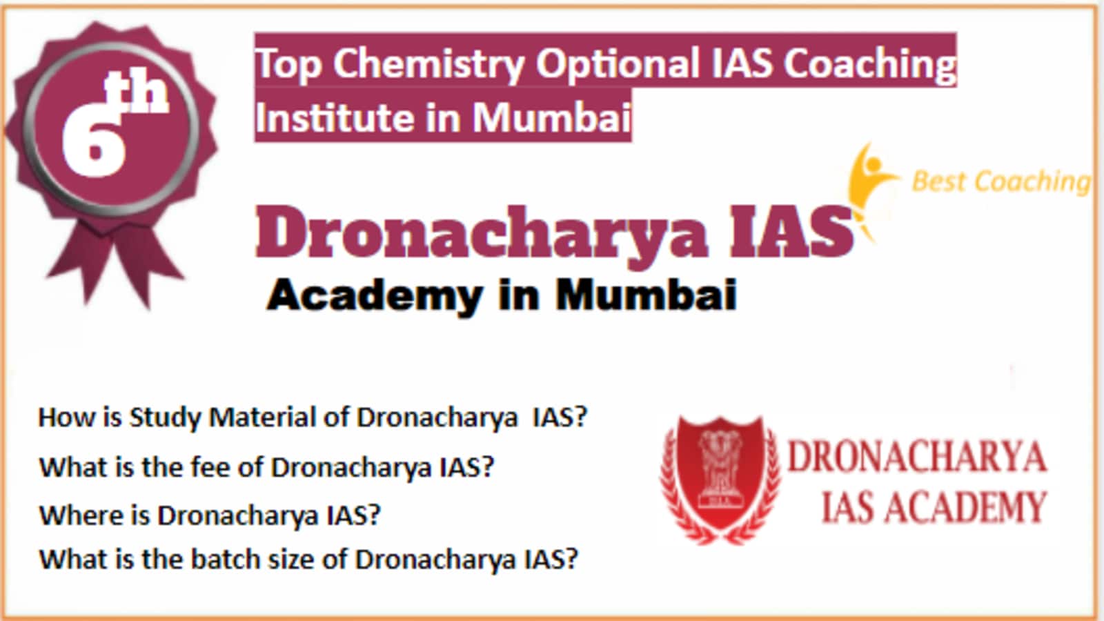 Rank 6 Best Chemistry Optional IAS Coaching in Mumbai