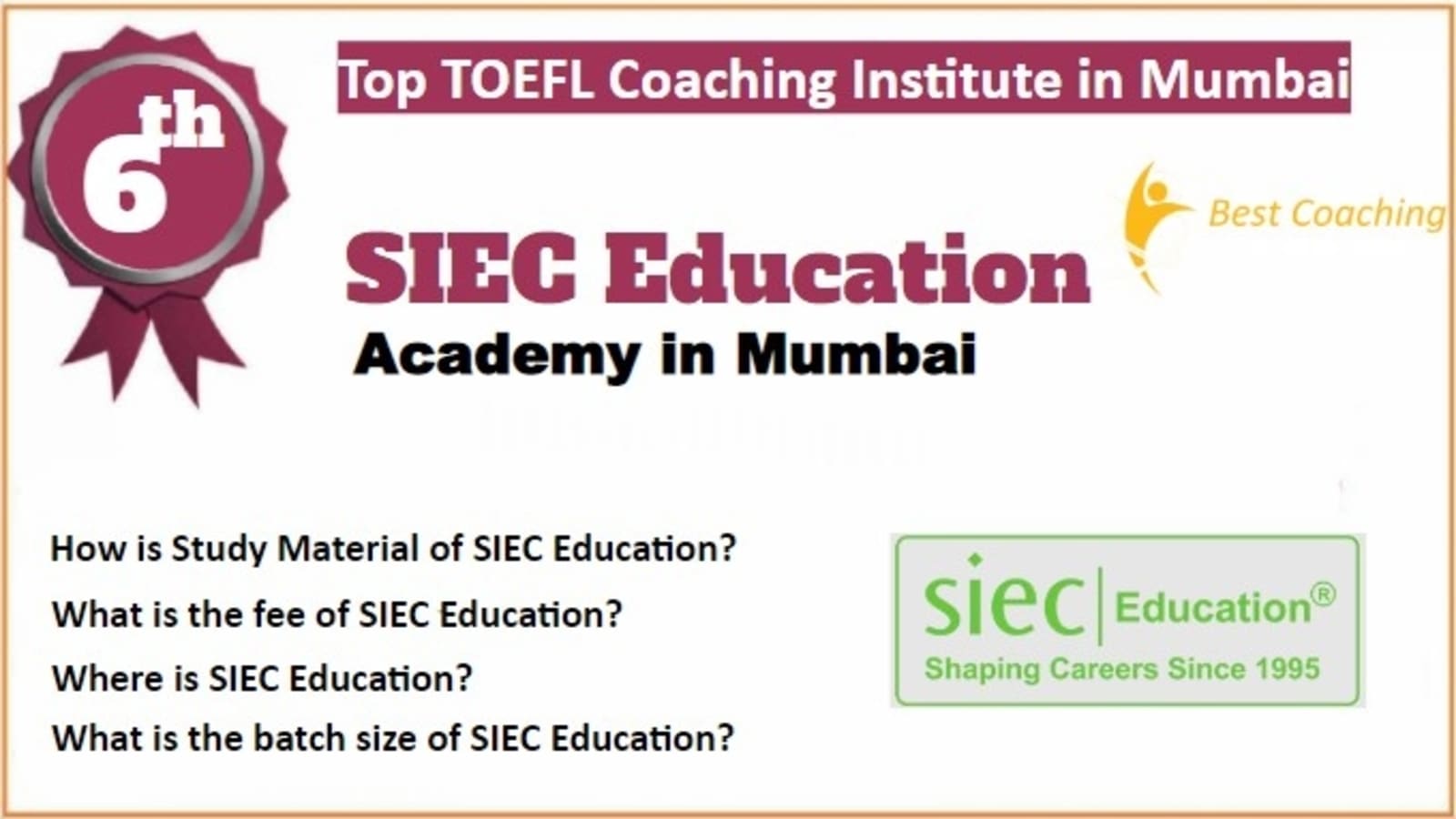 Rank 6 Top TOEFL Coaching in Mumbai