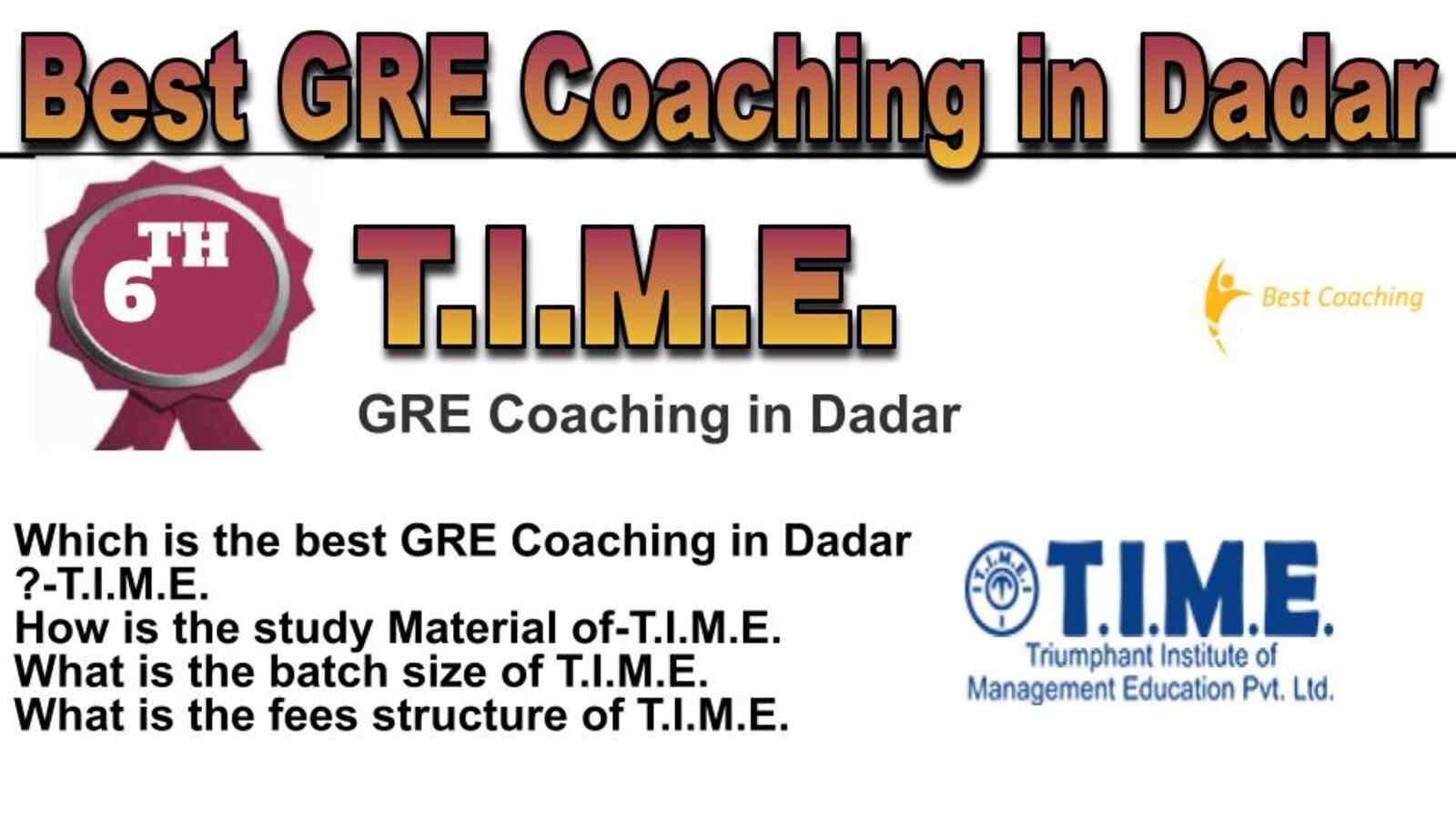 Rank 6 best GRE coaching in Dadar