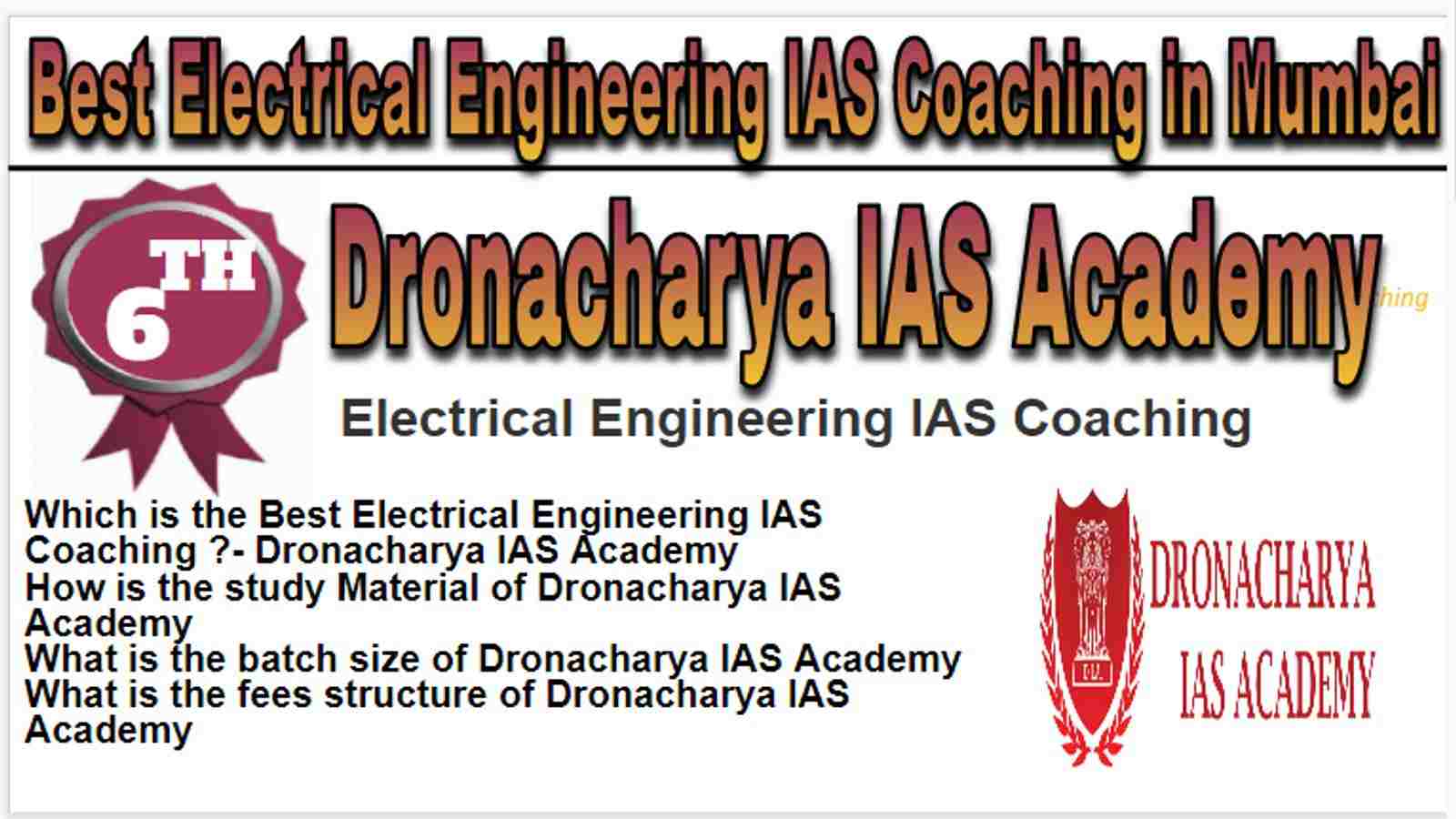 Rank 6 Top Electrical Engineering Optional IAS Coaching in Mumbai