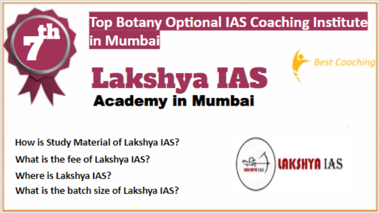 Rank 7 Best Botany Optional IAS Coaching in Mumbai