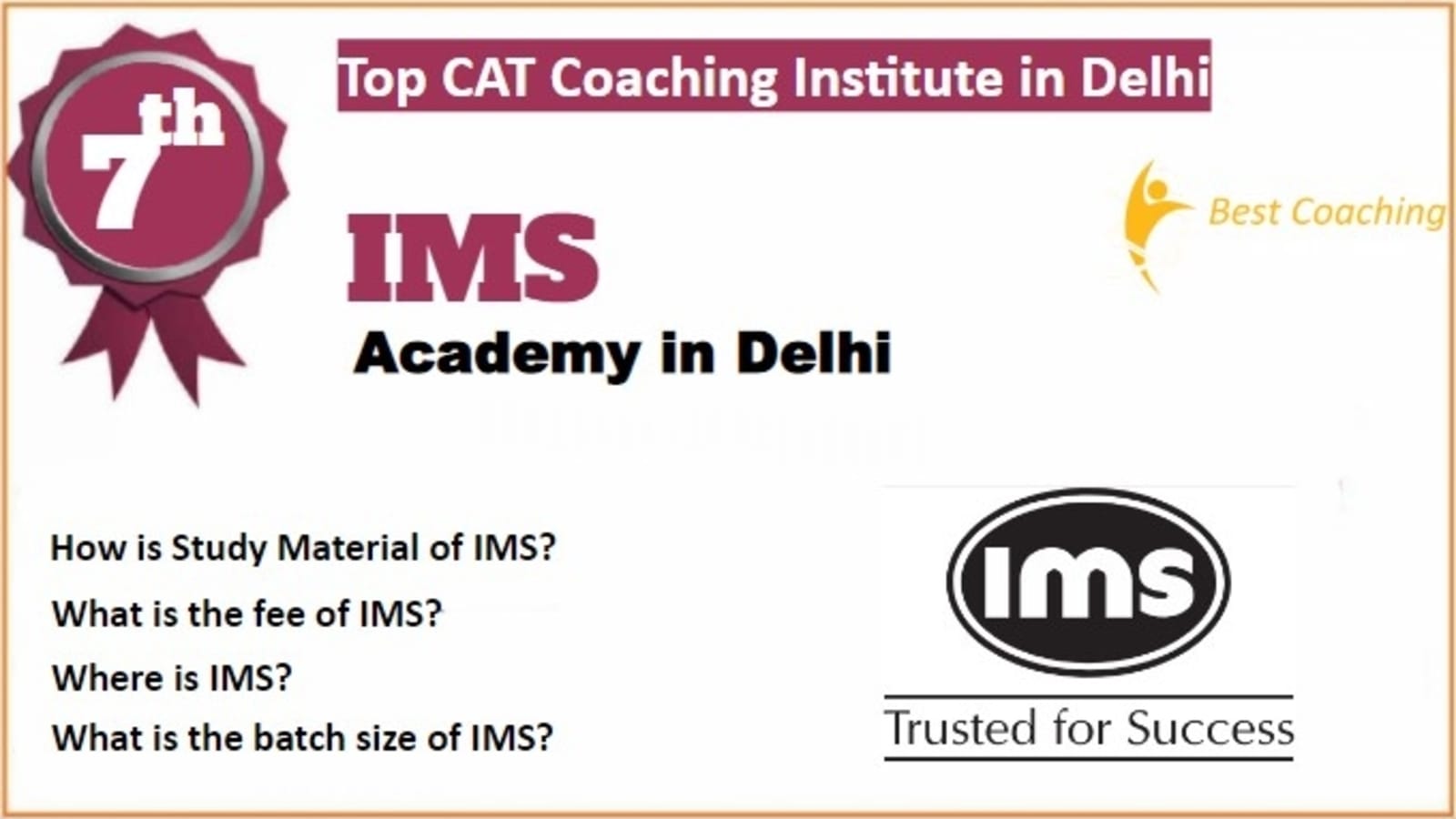 Rank 7 Best CAT Coaching in Delhi