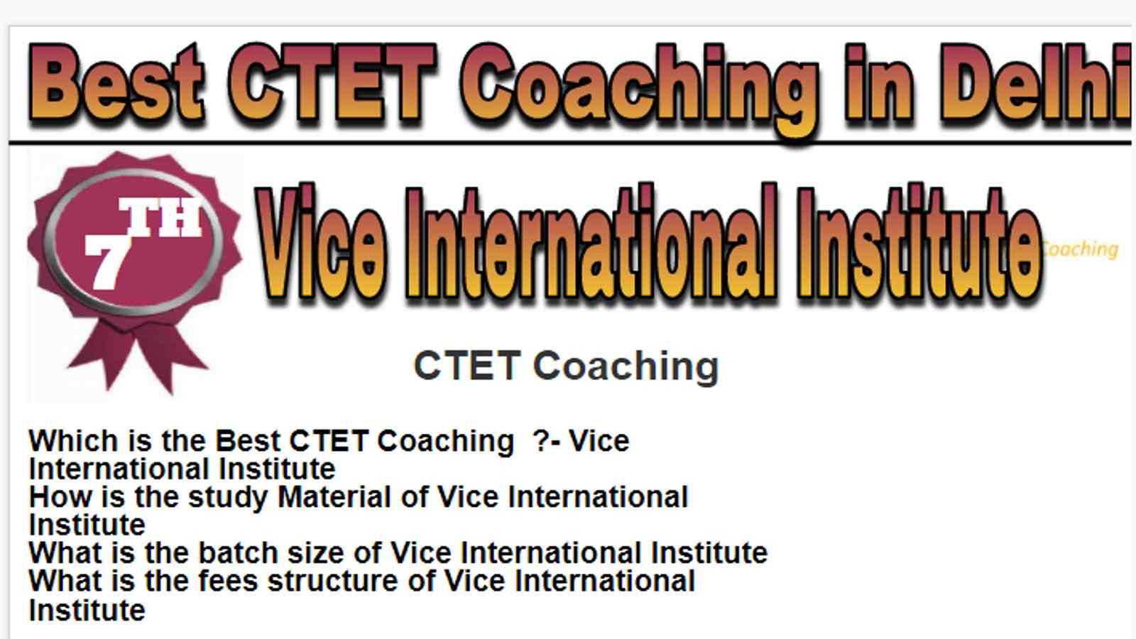 Rank 7 Best CTET Coaching in Delhi