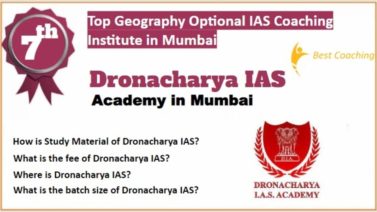 Rank 7 Best Geography Optional IAS Coaching in Mumbai