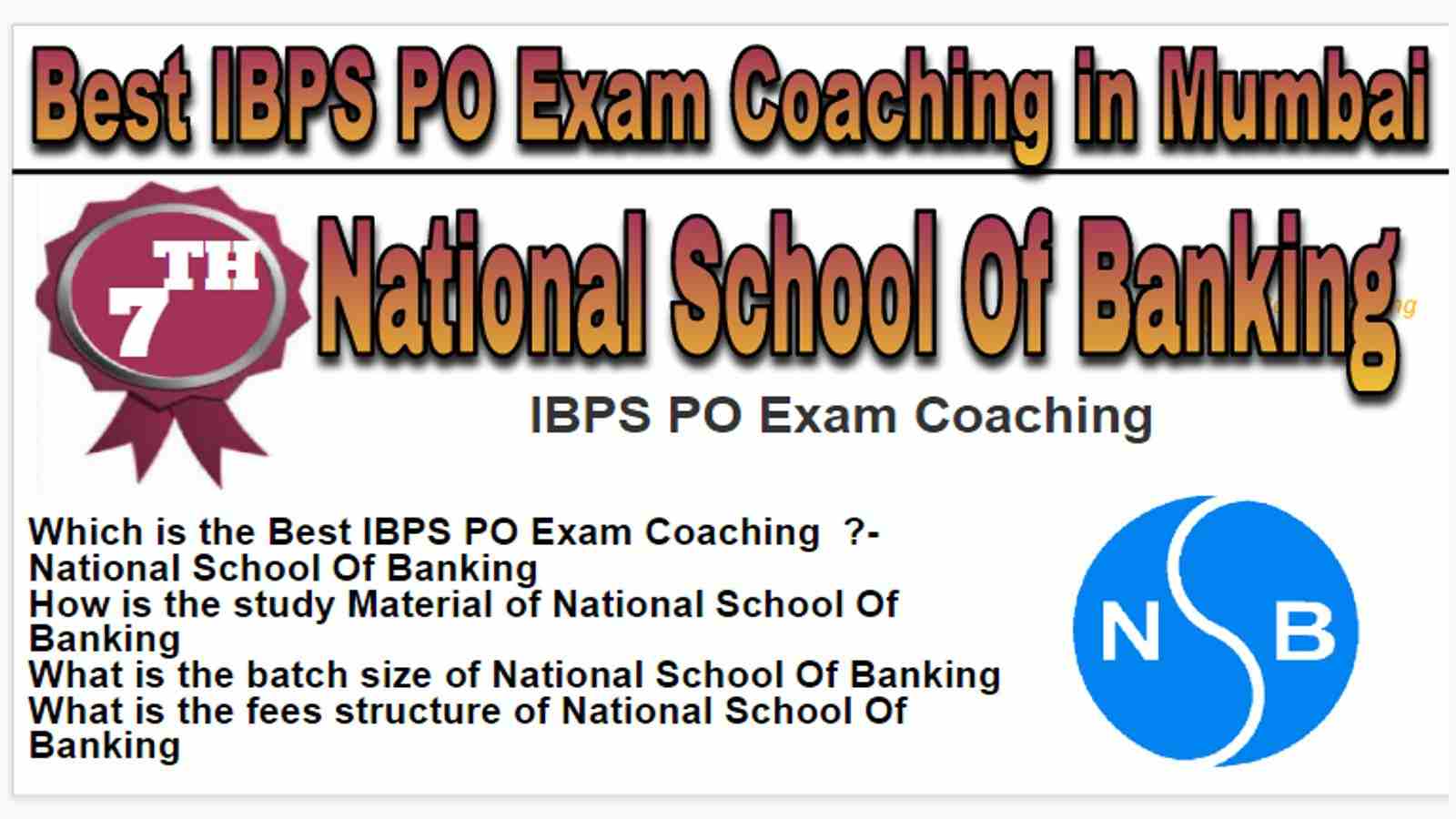 Rank 7 Best IBPS PO Exam Coaching in Mumbai