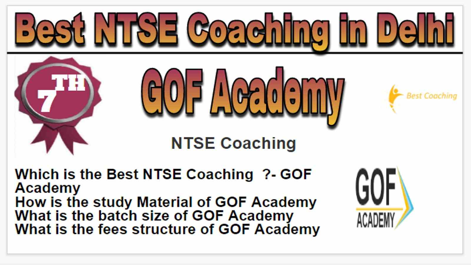 RANK 7 Best NTSE Coaching in Delhi