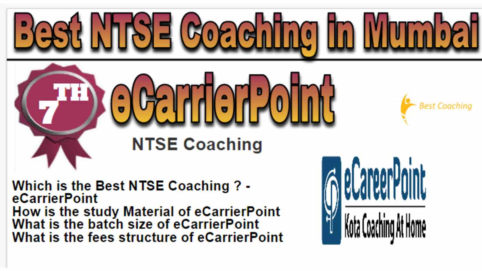 Rank 7 Best NTSE Coaching in Mumbai
