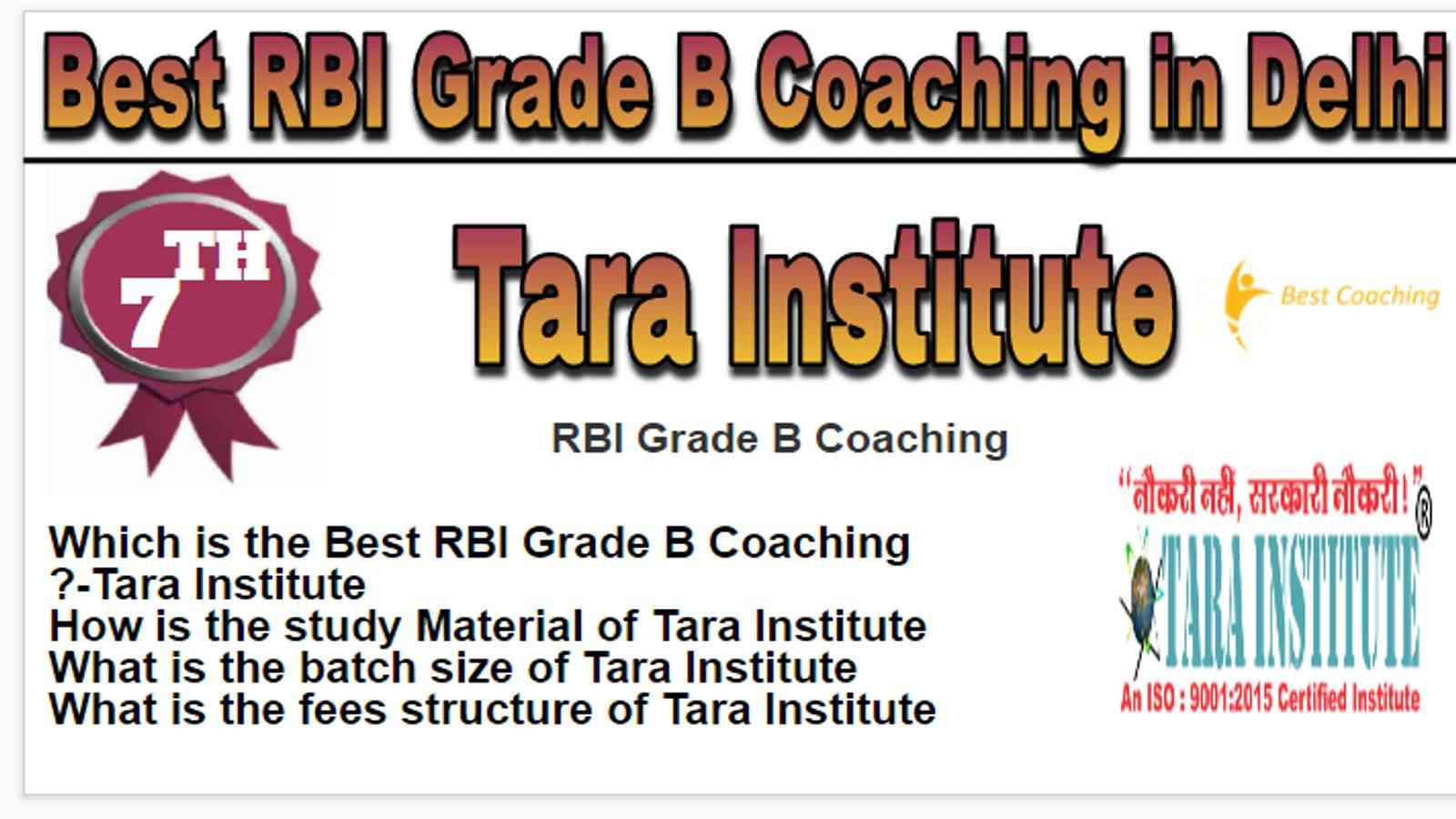 Rank 7 Best RBI Grade B Coaching in Delhi