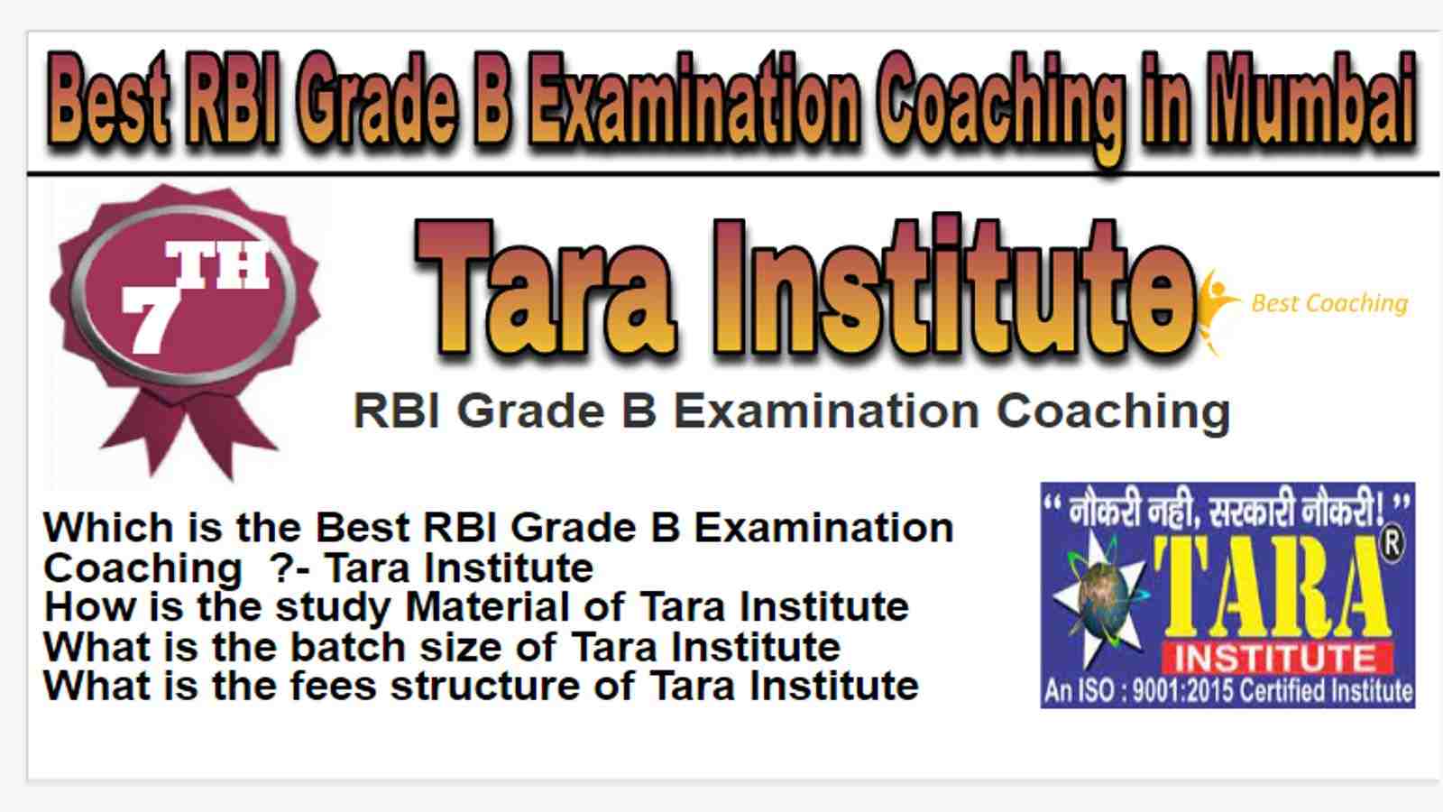 Rank 7 Best RBI Grade B Examination Coaching in Mumbai