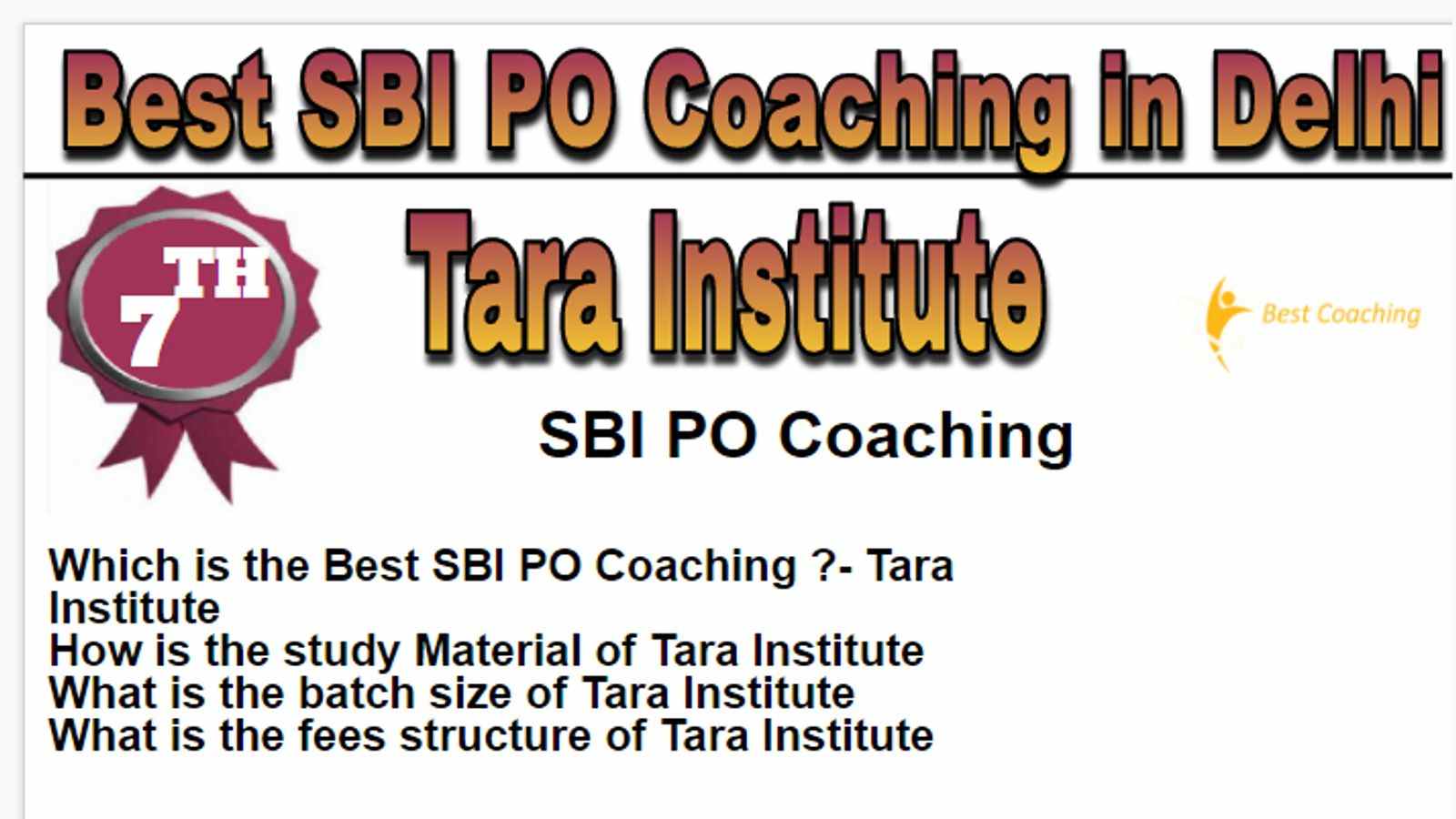 Rank 7 Best SBI PO Coaching in Delhi
