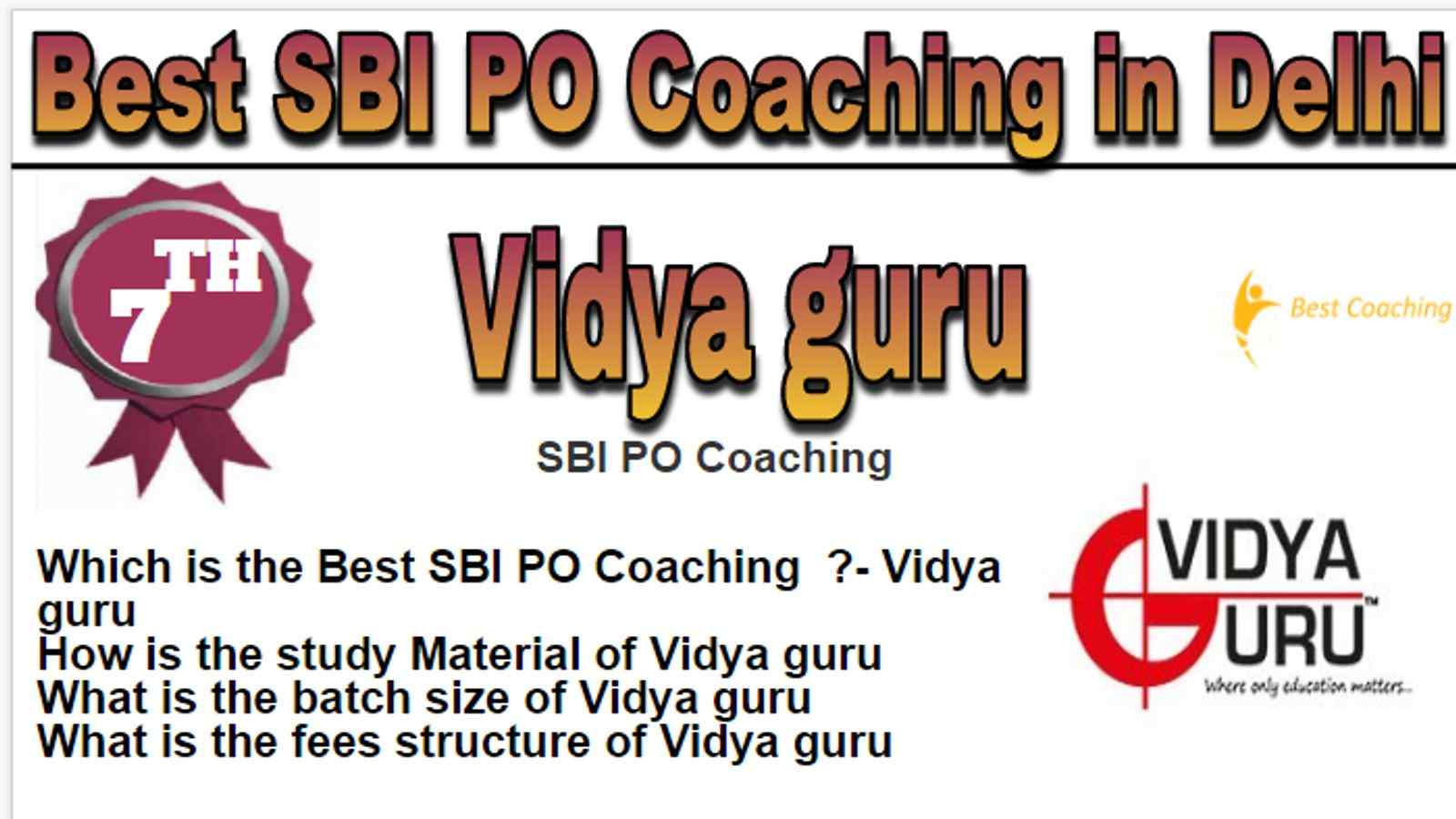 Rank 6 Best 10 SBI PO Coaching in Delhi