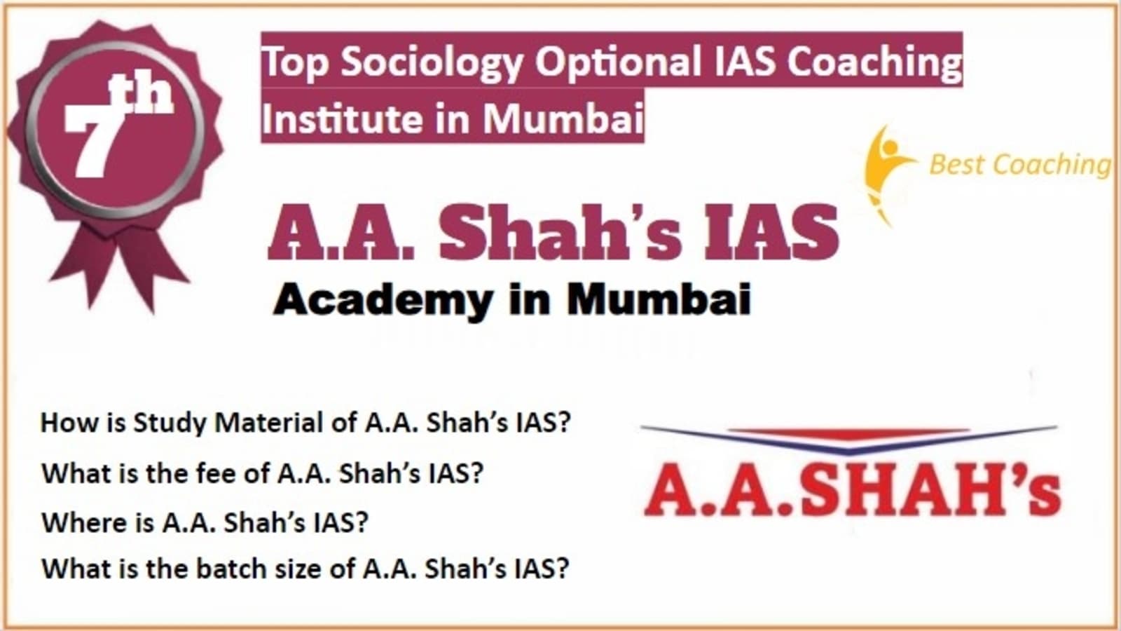 Rank 7 Best Sociology Optional IAS Coaching in Mumbai