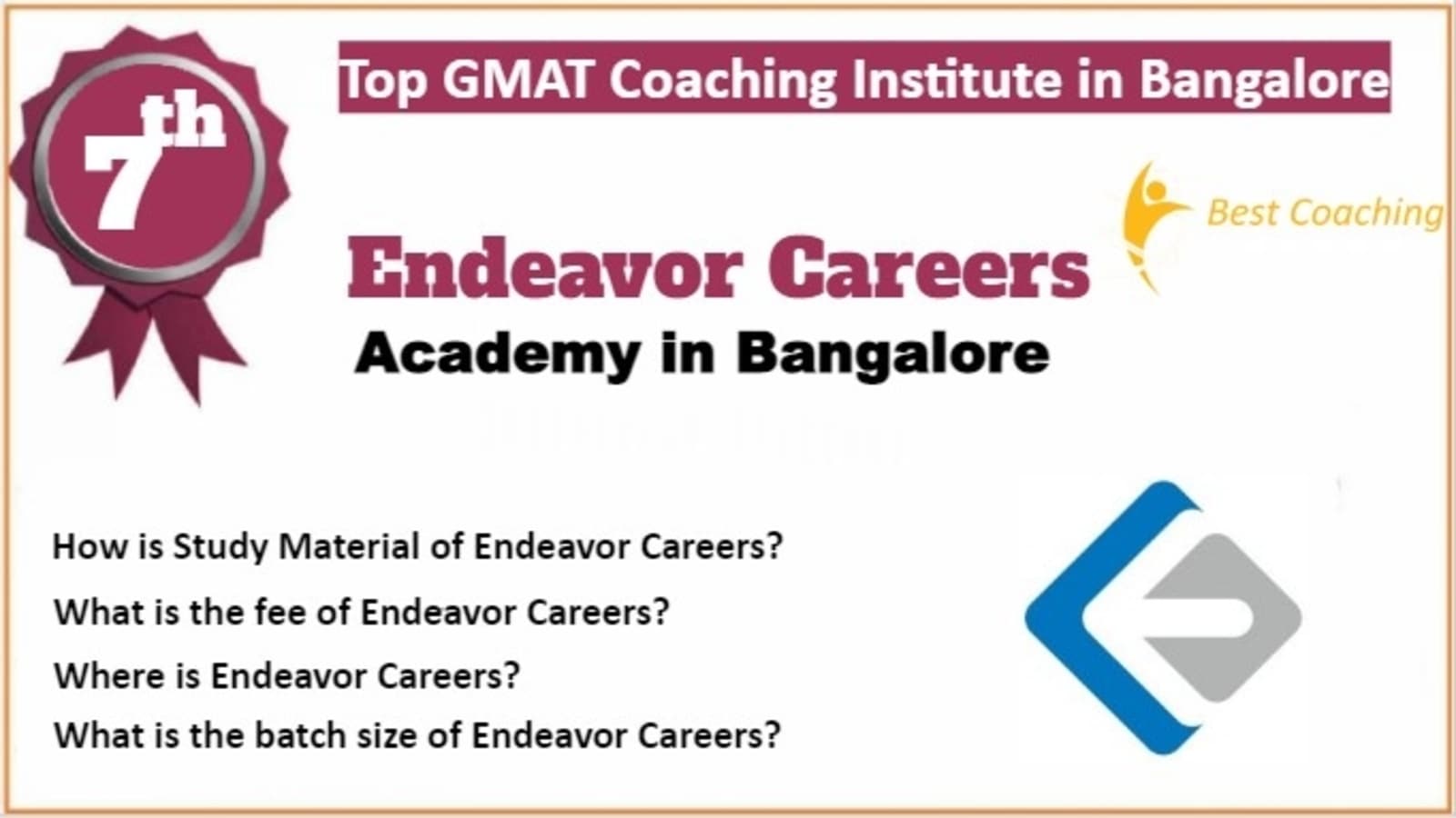 Rank 7 Top GMAT Coaching in Bangalore