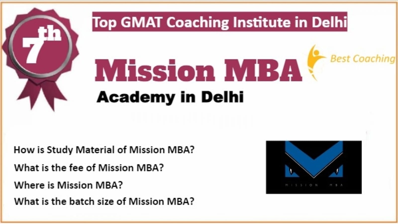 Rank 7 Top GMAT Coaching in Delhi