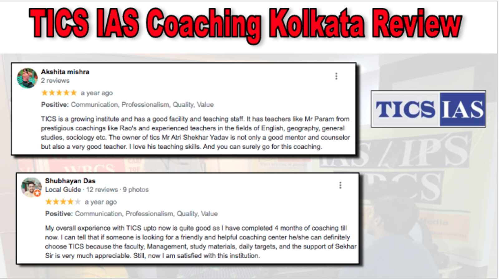 TICS IAS Coaching Kolkata Review