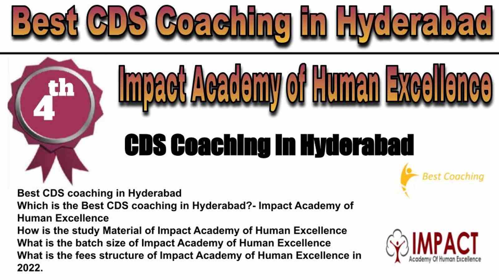 rank 4 BEST CDS COACHING IN Hyderabad