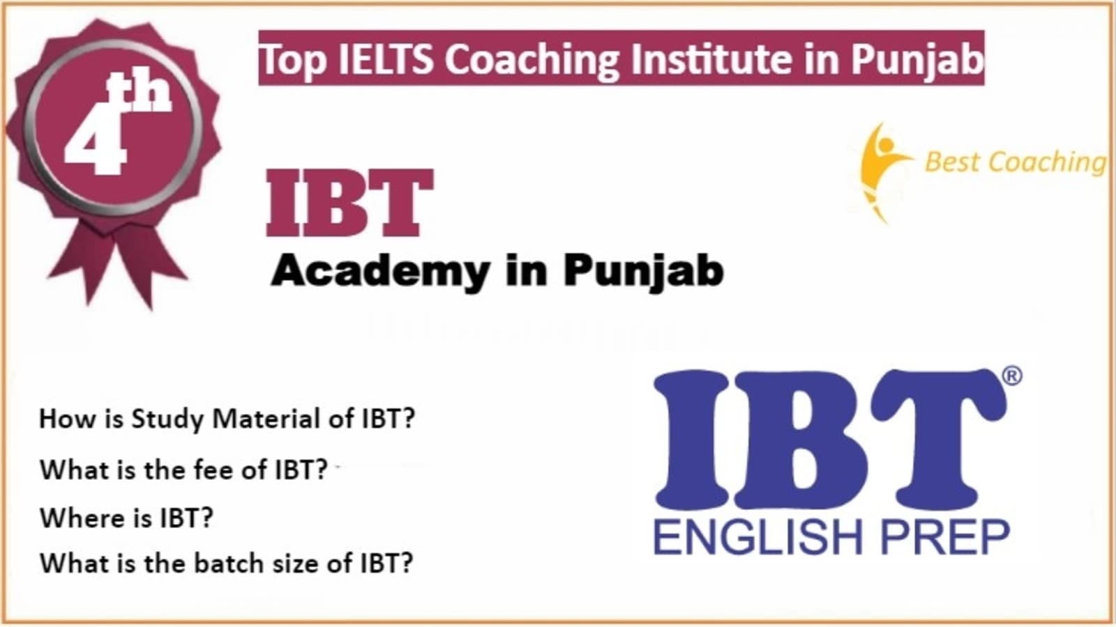 Rank 4 Best IELTS Coaching in Punjab