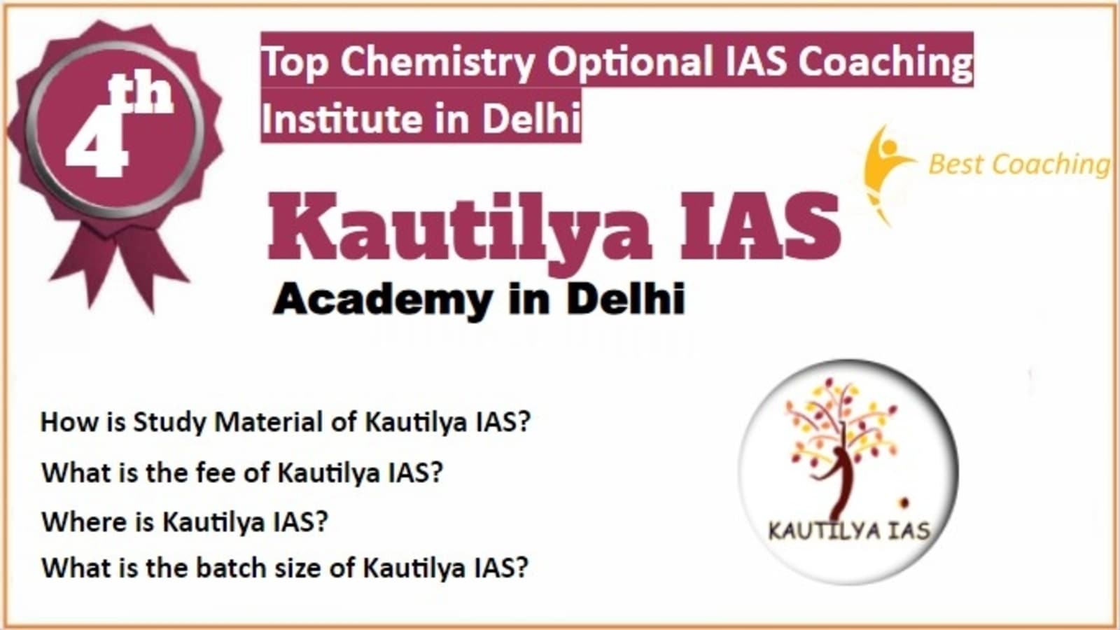 Rank 4 Best Chemistry Optional IAS Coaching in Delhi
