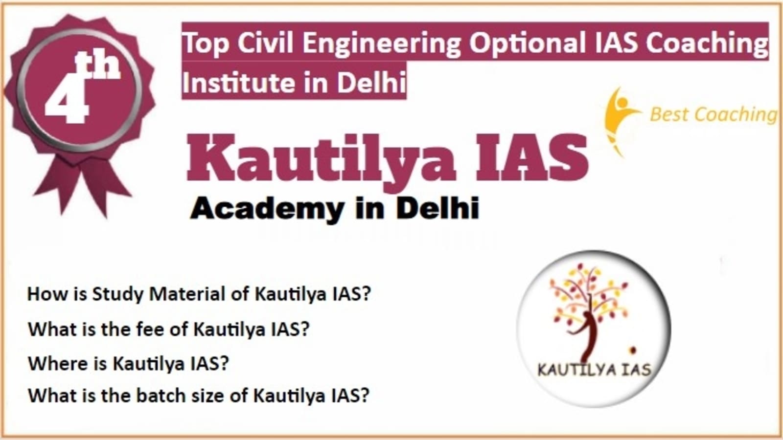 Rank 4 Best Civil Engineering Optional IAS Coaching in Delhi