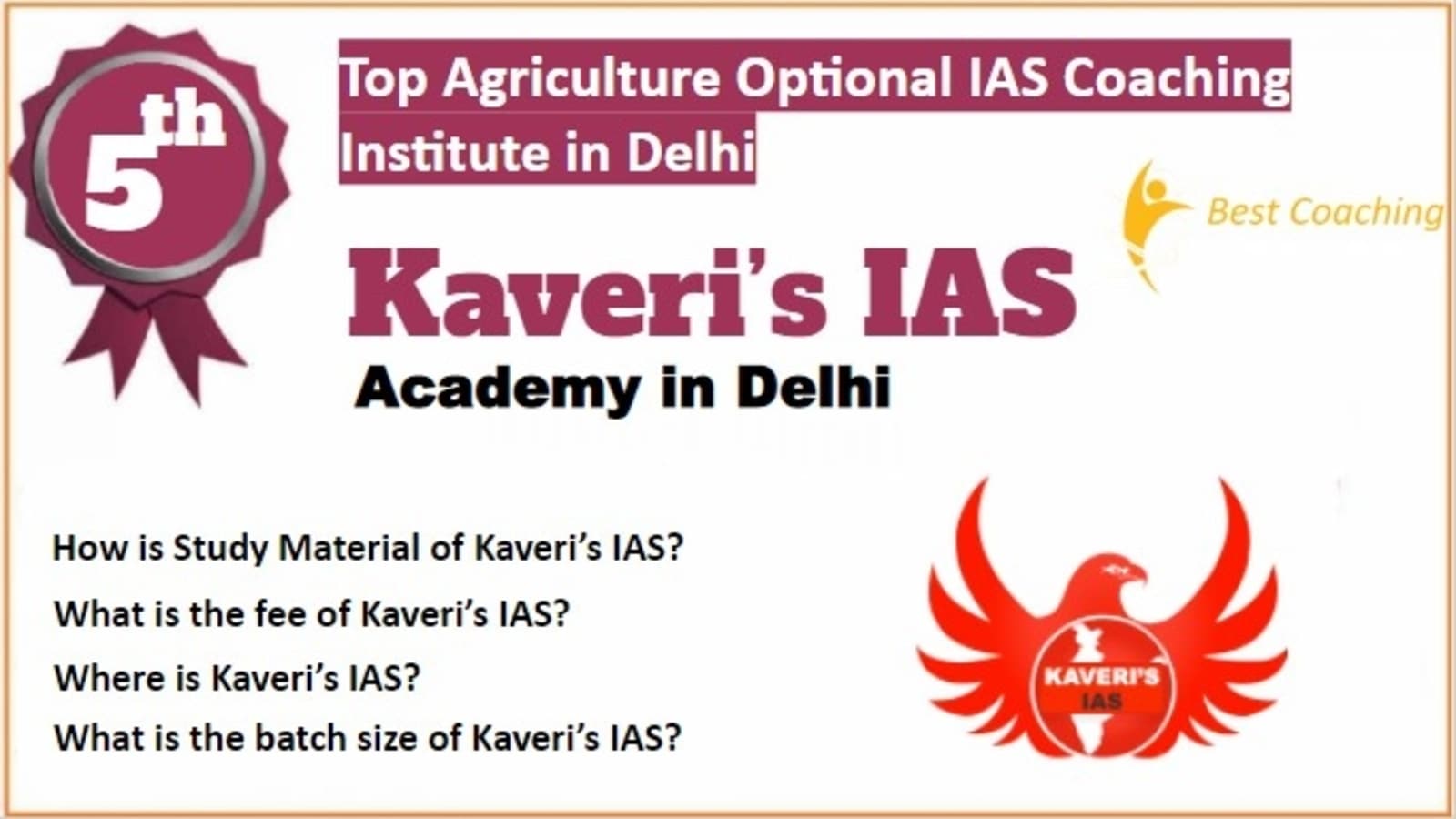 Rank 5 Best Agriculture Optional IAS Coaching in Delhi