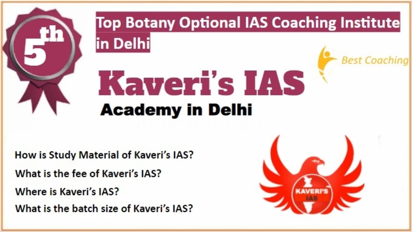 Rank 5 Best Botany Optional IAS Coaching in Delhi