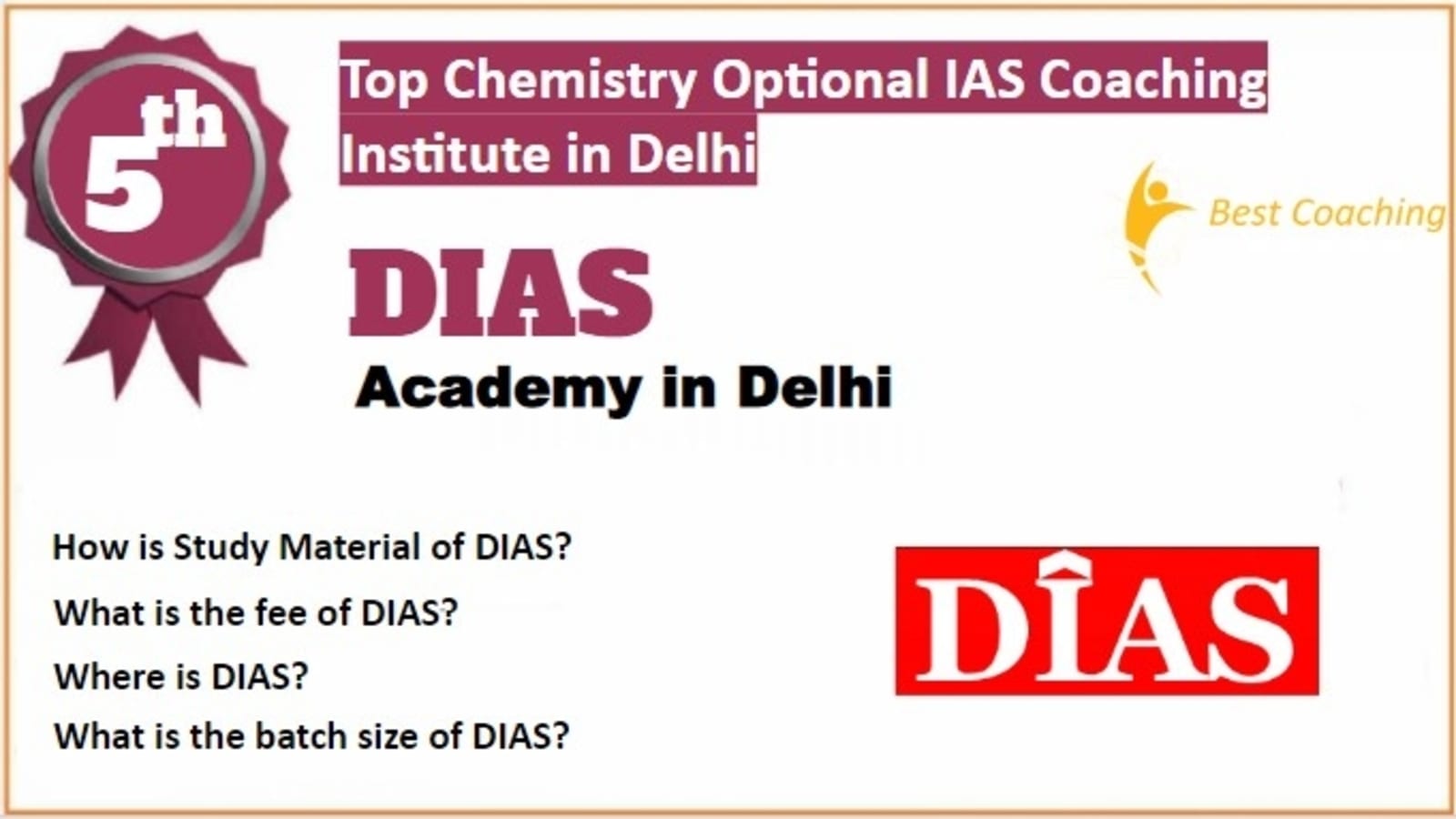 Rank 5 Best Chemistry Optional IAS Coaching in Delhi