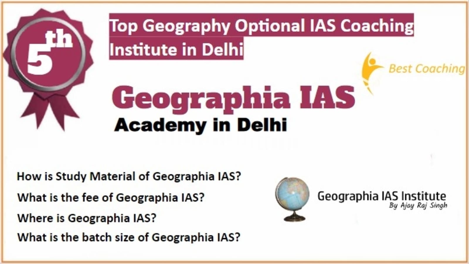 Rank 5 Best Geography Optional IAS Coaching 