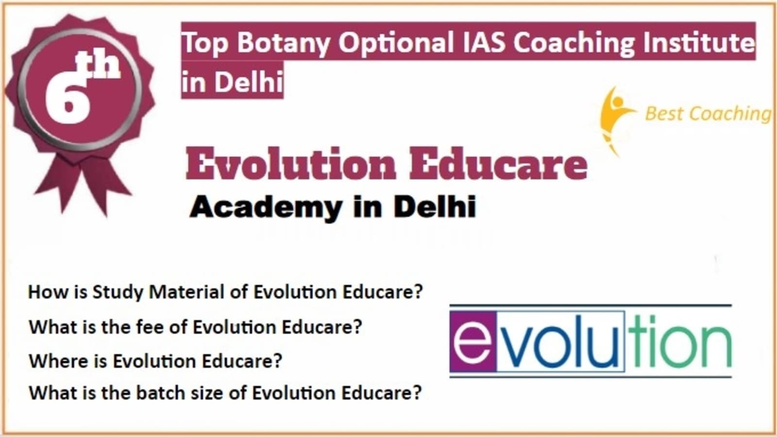 Rank 6 Best Botany Optional IAS Coaching in Delhi