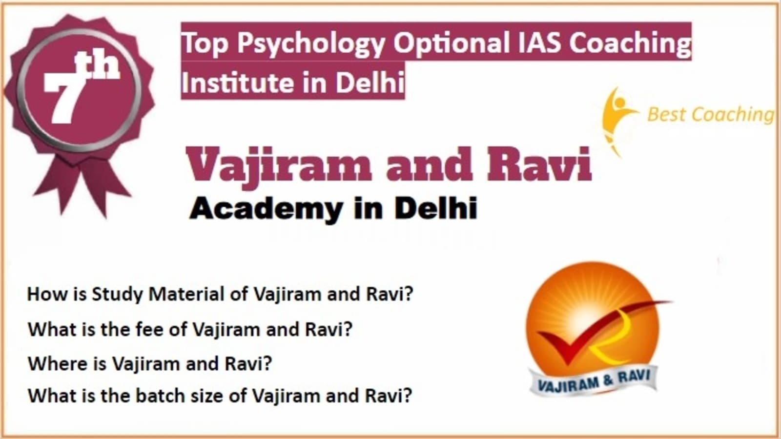 Rank 7 Best Psychology Optional IAS Coaching in Delhi