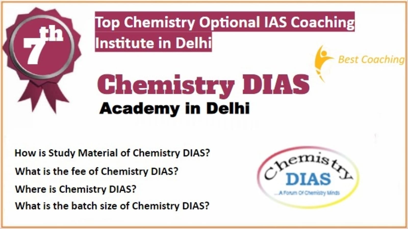 Rank 7 Best Chemistry Optional IAS Coaching in Delhi