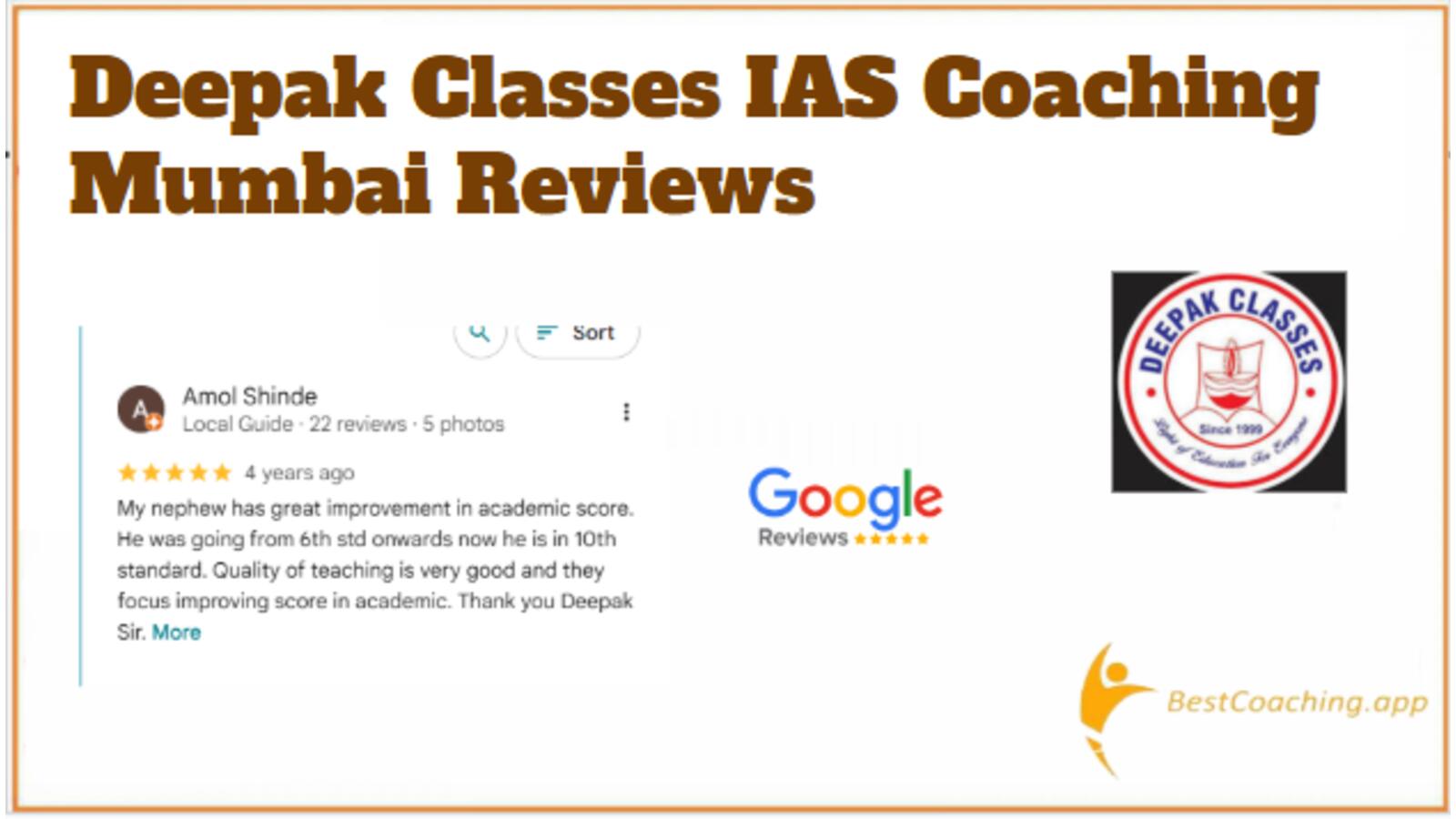 Deepak Classes Mumbai Reviews