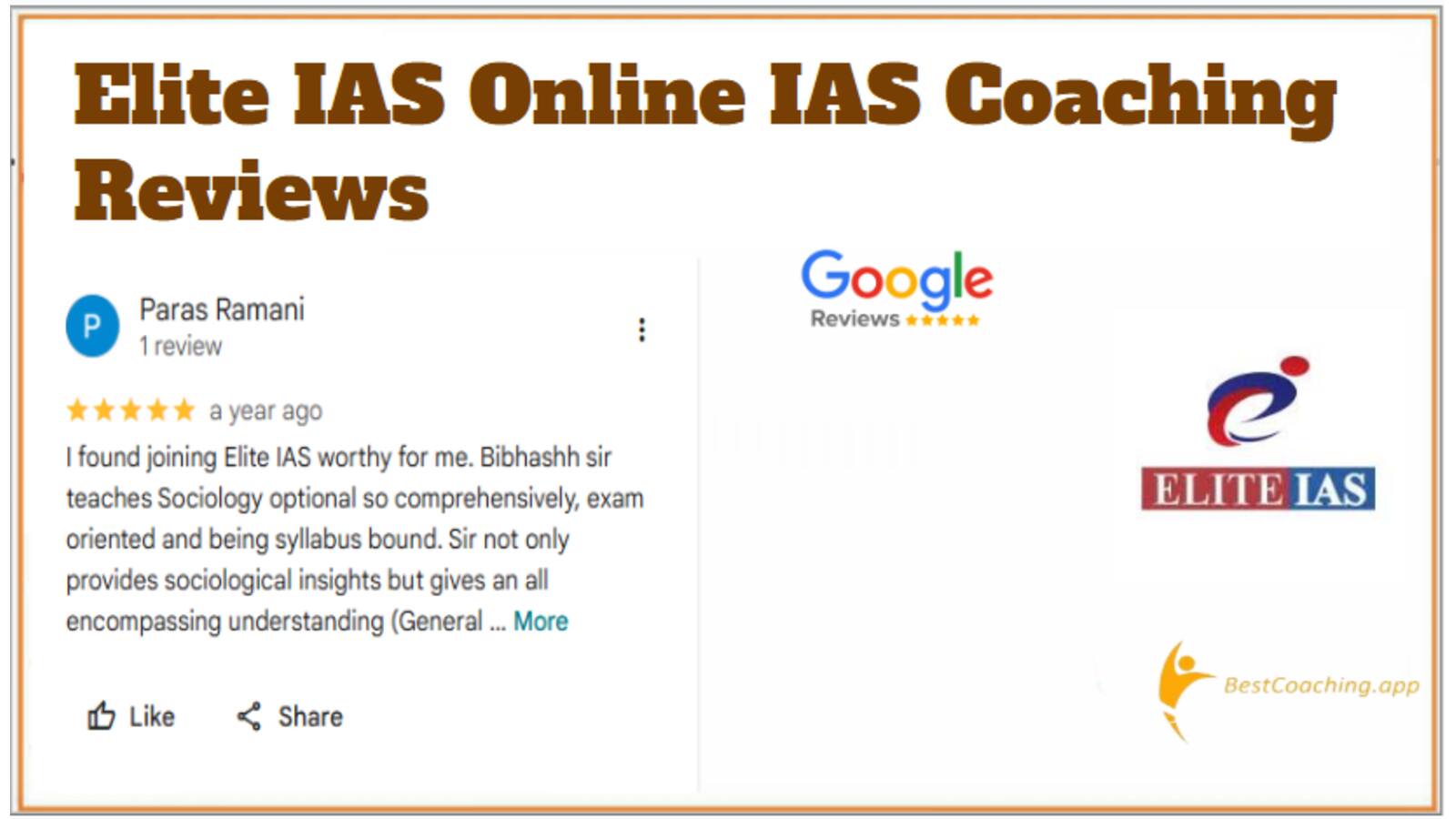 Elite IAS online coaching reviews
