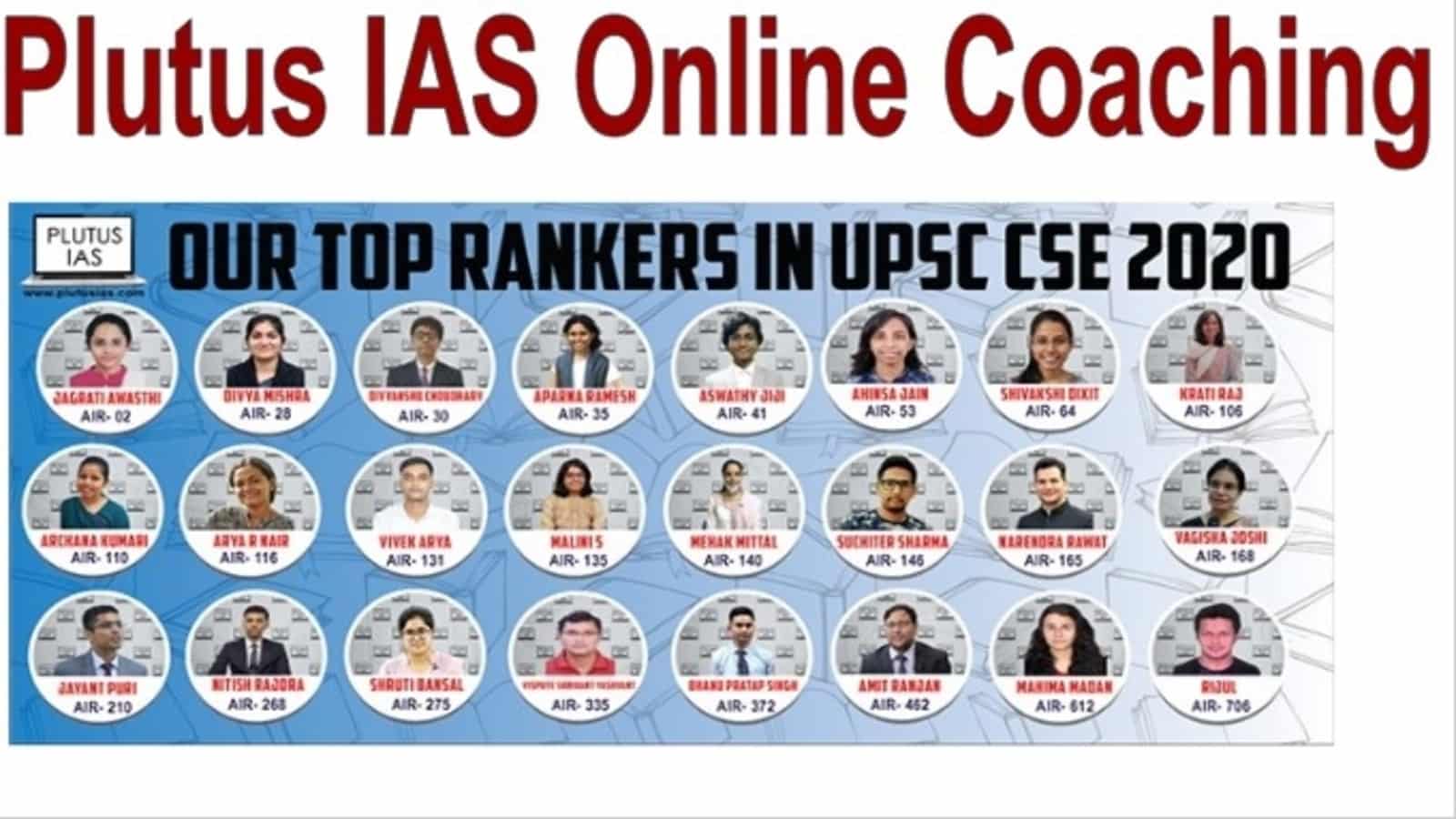 Plutus IAS Online Coaching Past Year Result