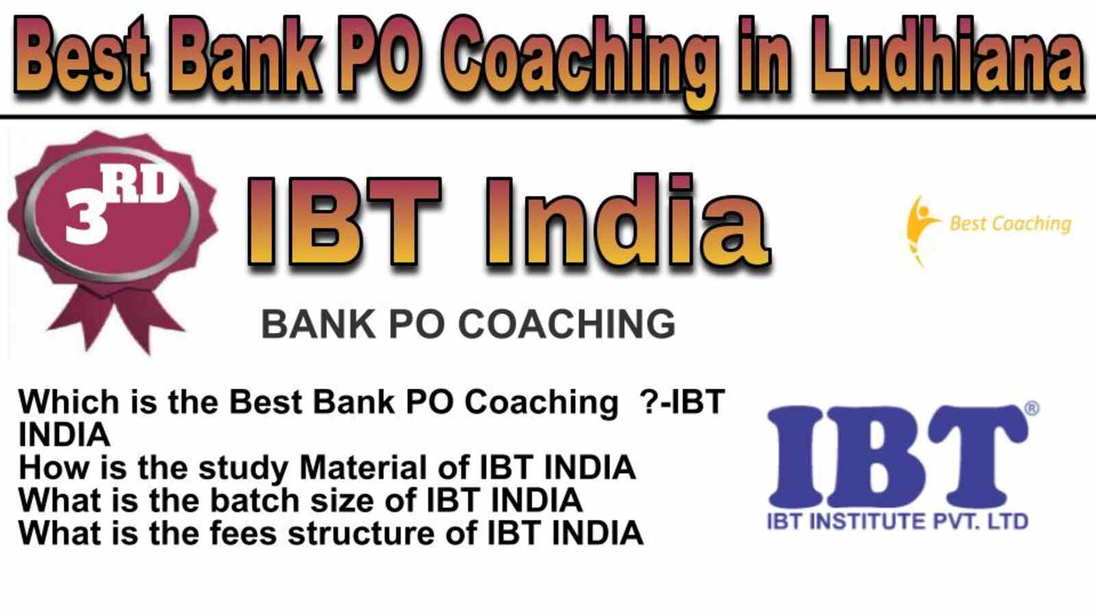 RANK 3 BEST BANK PO COACHING IN LUDHIANA