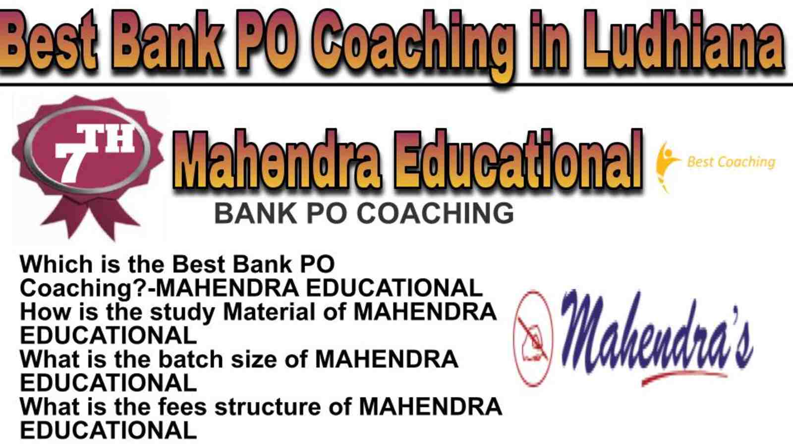 Rank 7 best bank po coaching in Ludhiana