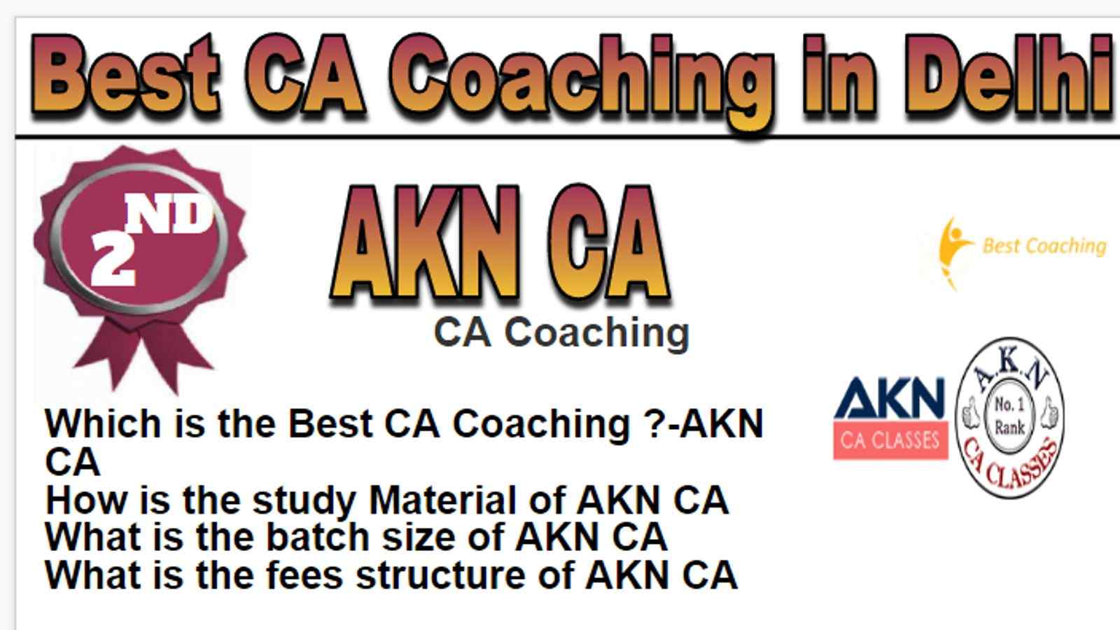 Rank 2 Best CA Coaching in Delhi