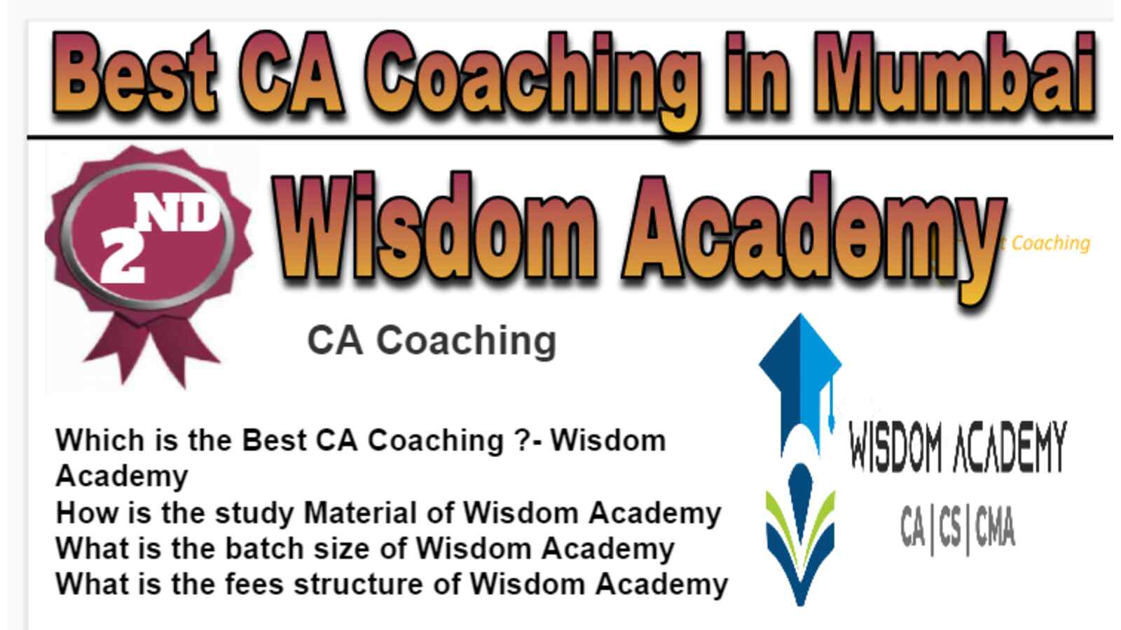 Rank 2 Best CA Coaching in Mumbai